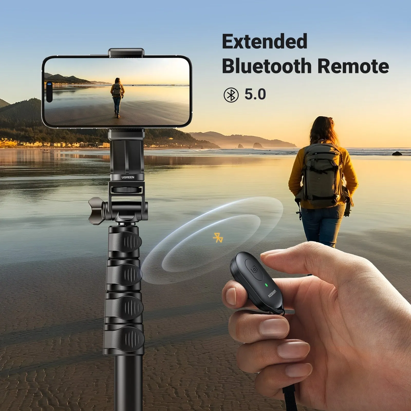 15609 Cell Phone Selfie Stick Tripod | 1.7m | With Bluetooth Remote