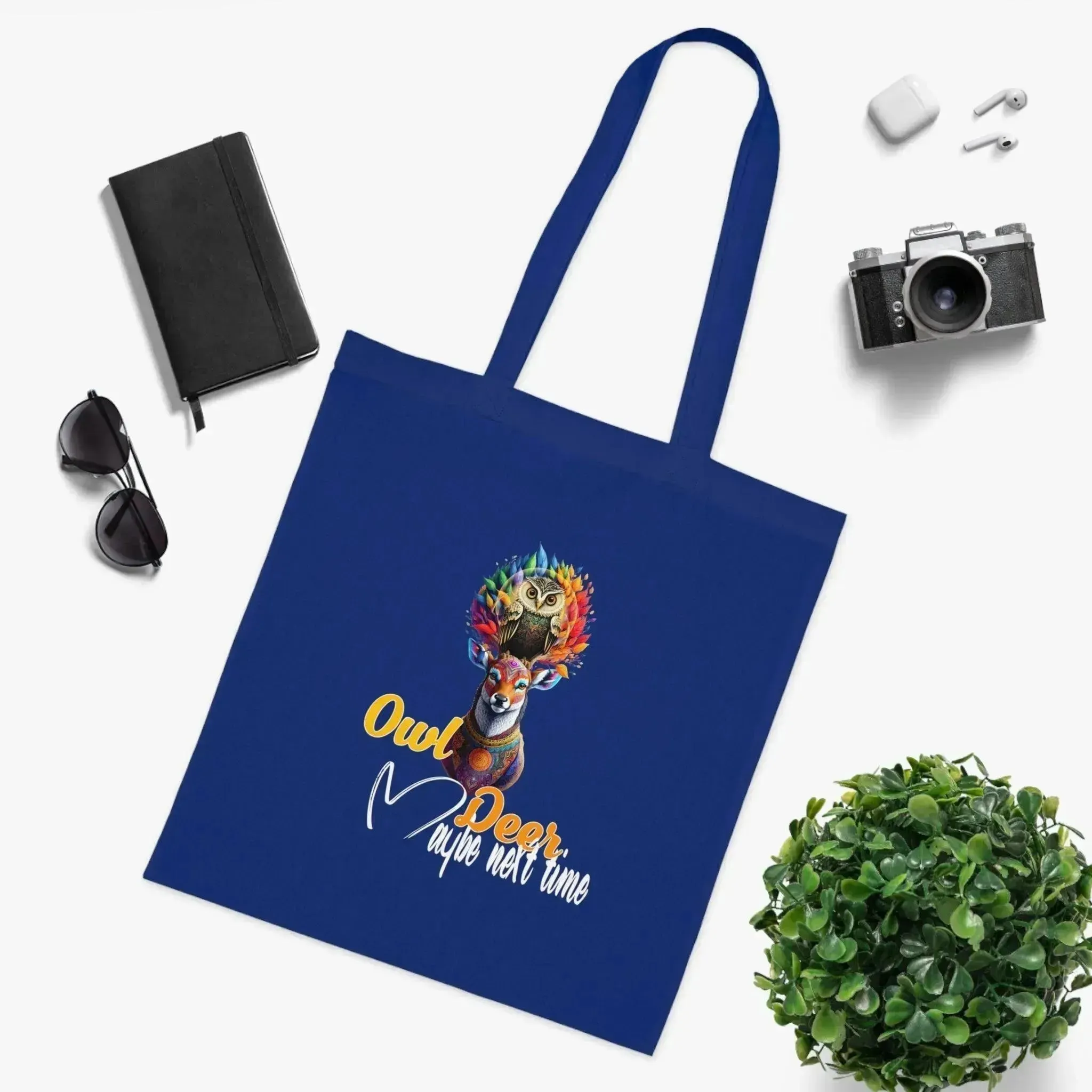 Aesthetic Colorful Owl Deer Cotton Tote