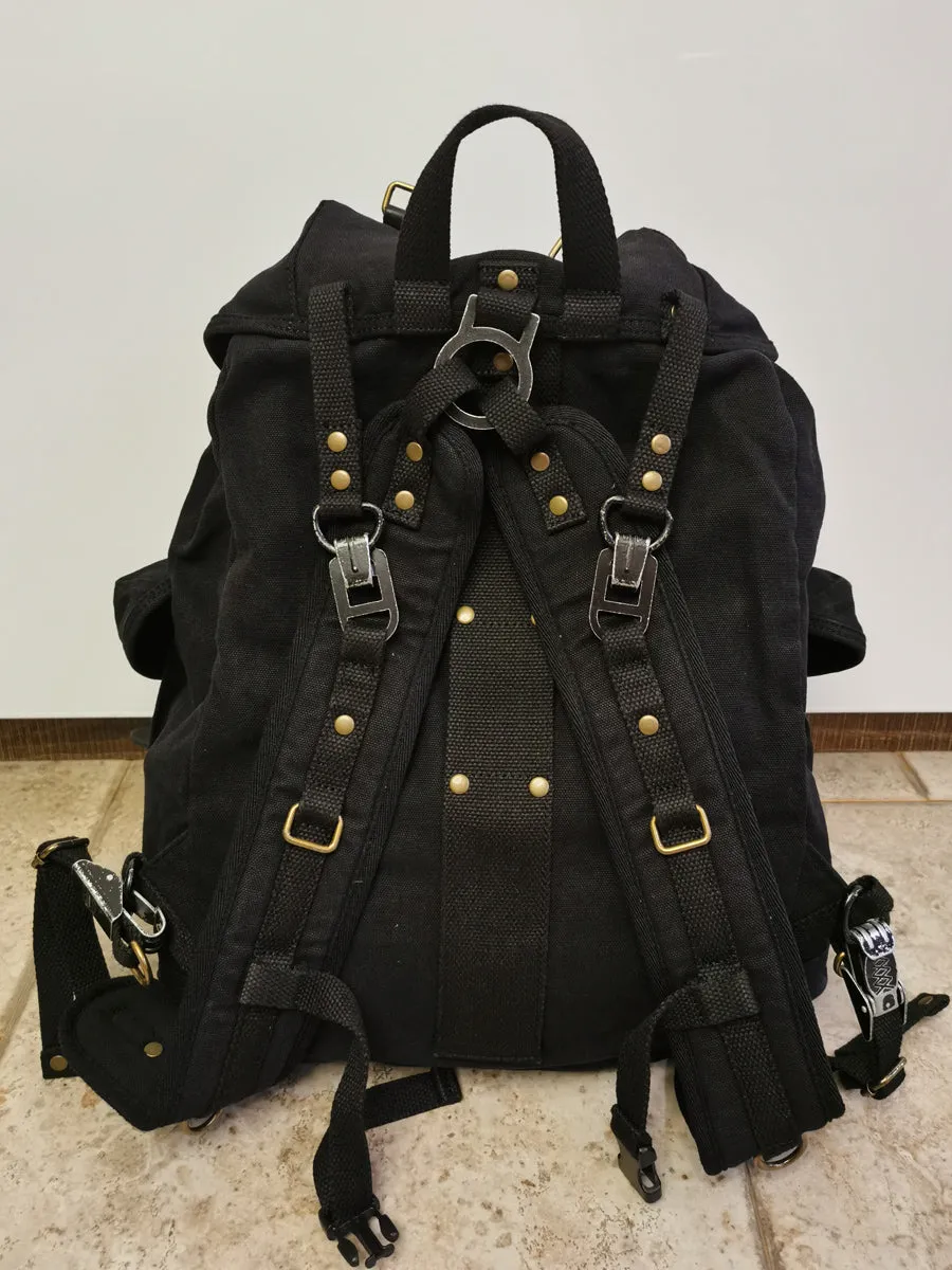 Army Green Canvas Travel Backpack for Men Canvas EDC Backpack Mens Canvas Hiking Backpack