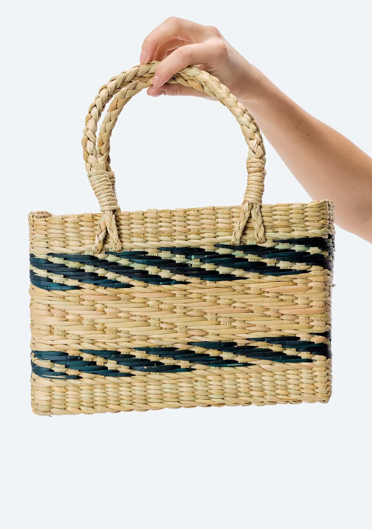 Barbados Striped Straw Tote