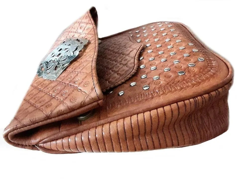 Berber Girl Leather Bag - Médaillon - Brown Caramel