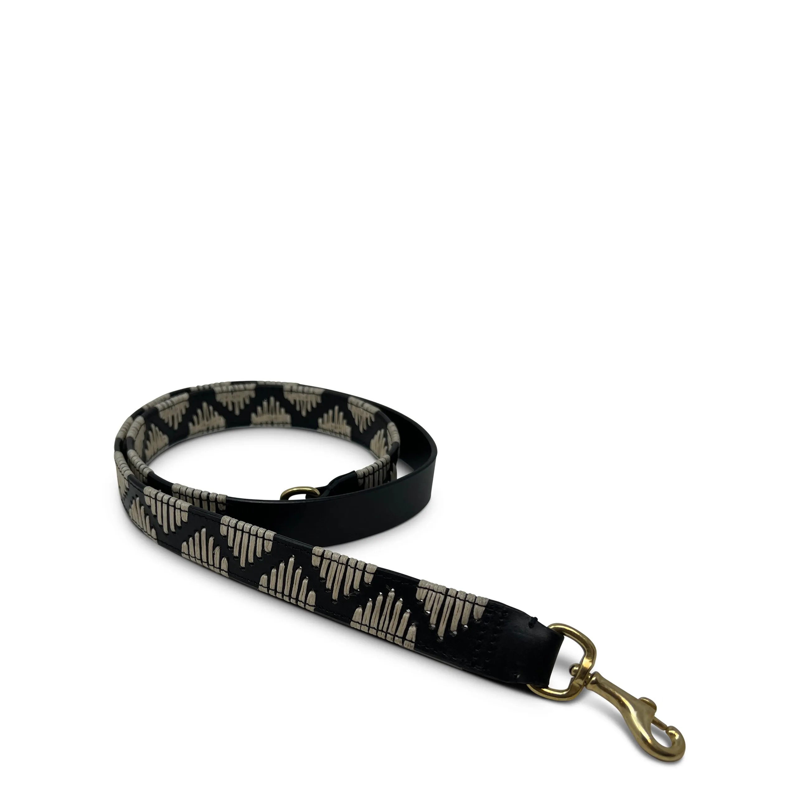 Black and White Embossed Wrap Crossbody Strap