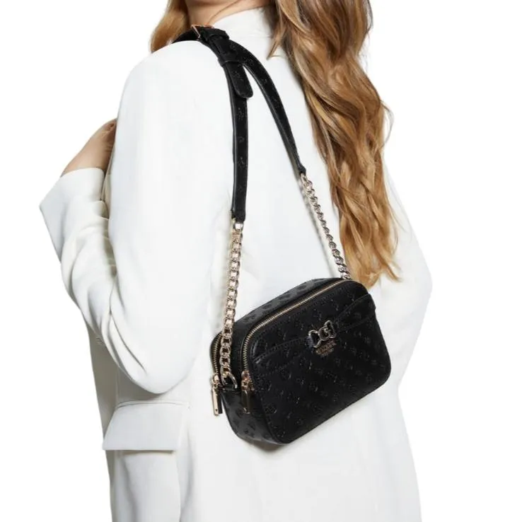 Black Arlena Logo Camera Crossbody