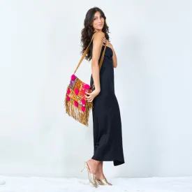 Boho embroidered fringe crossbody wholesale