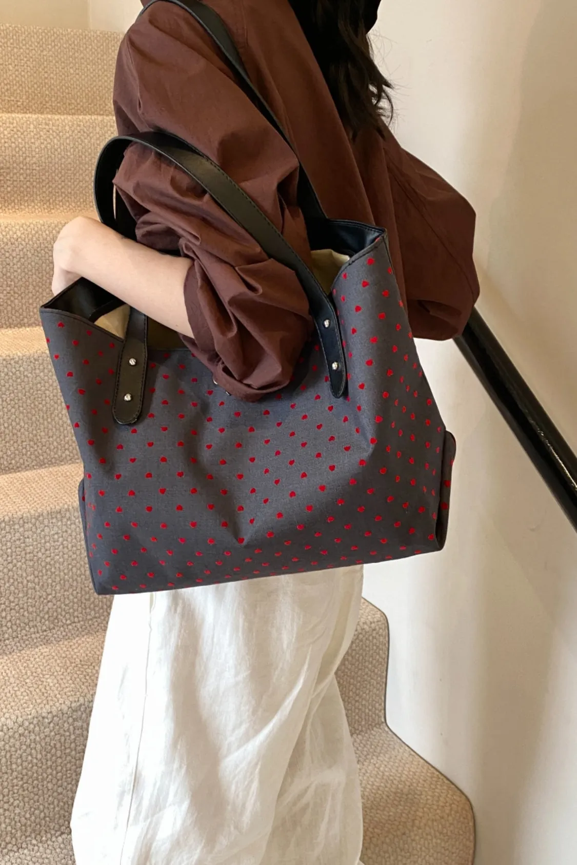 Bow Polka Dot Tote Bag
