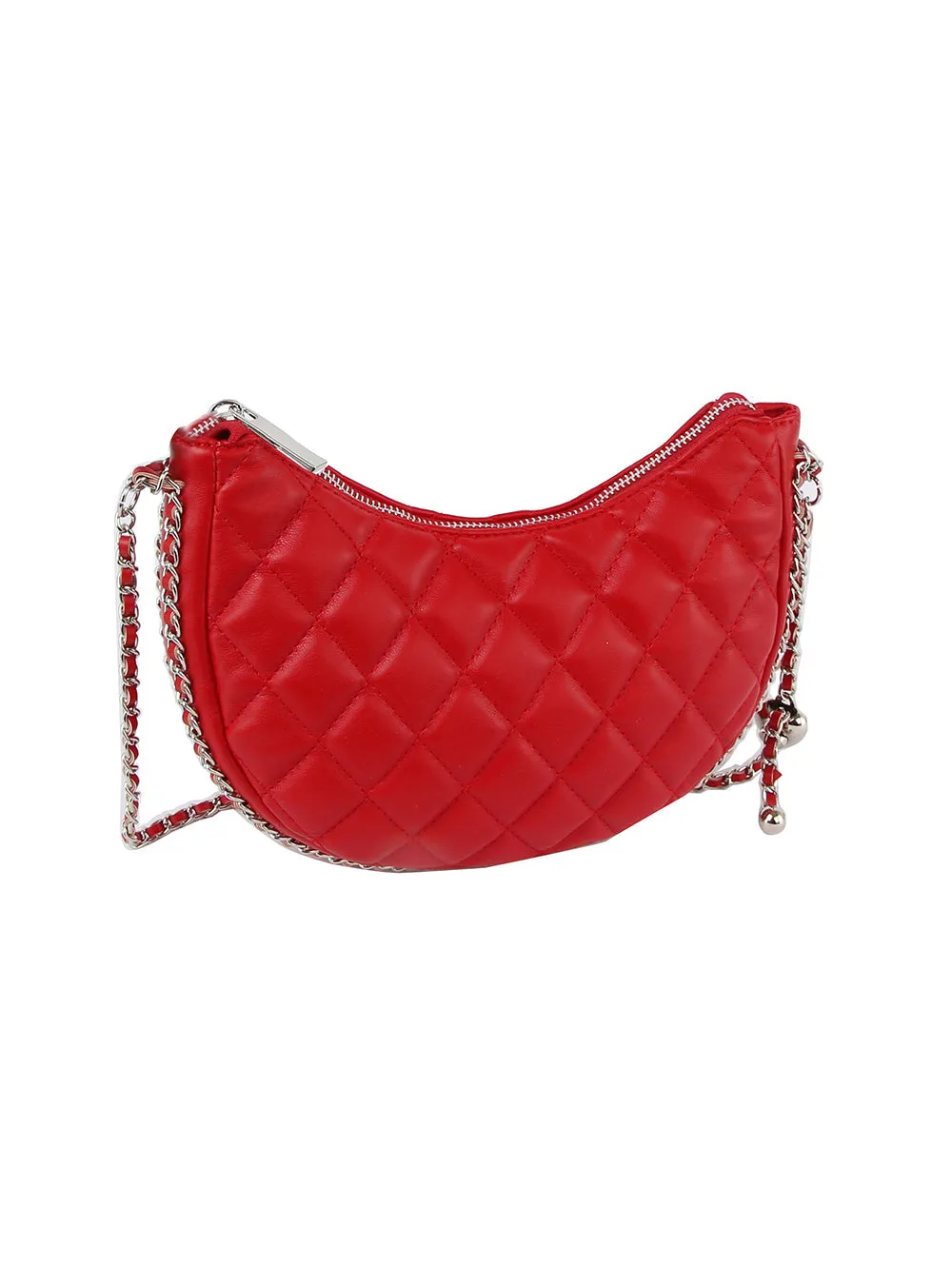 Chain detail hobo crossbody bag