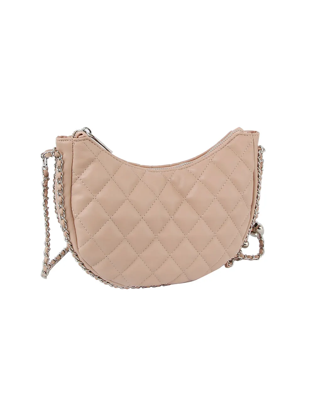 Chain detail hobo crossbody bag