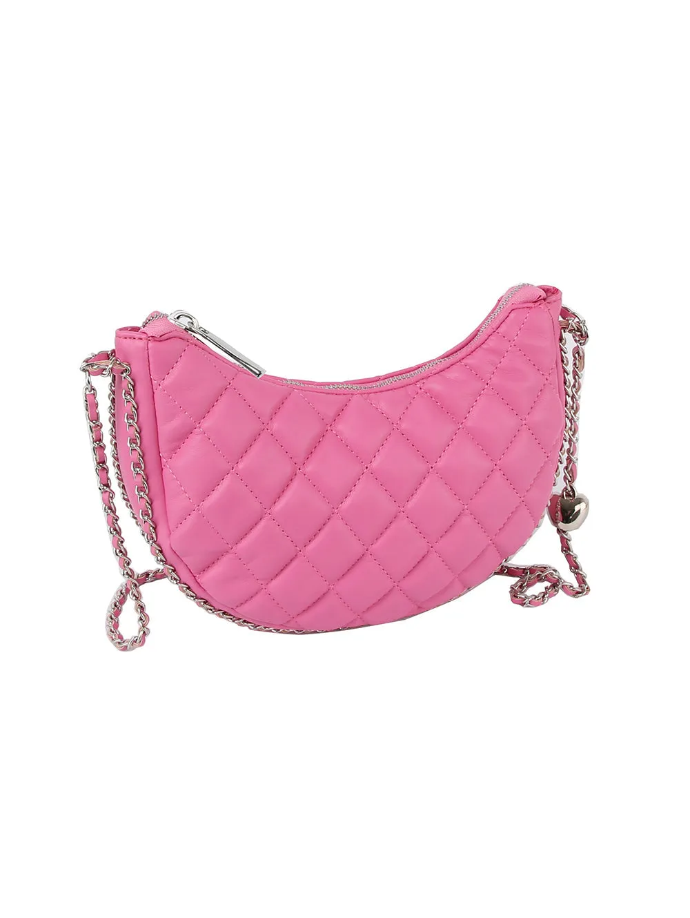 Chain detail hobo crossbody bag