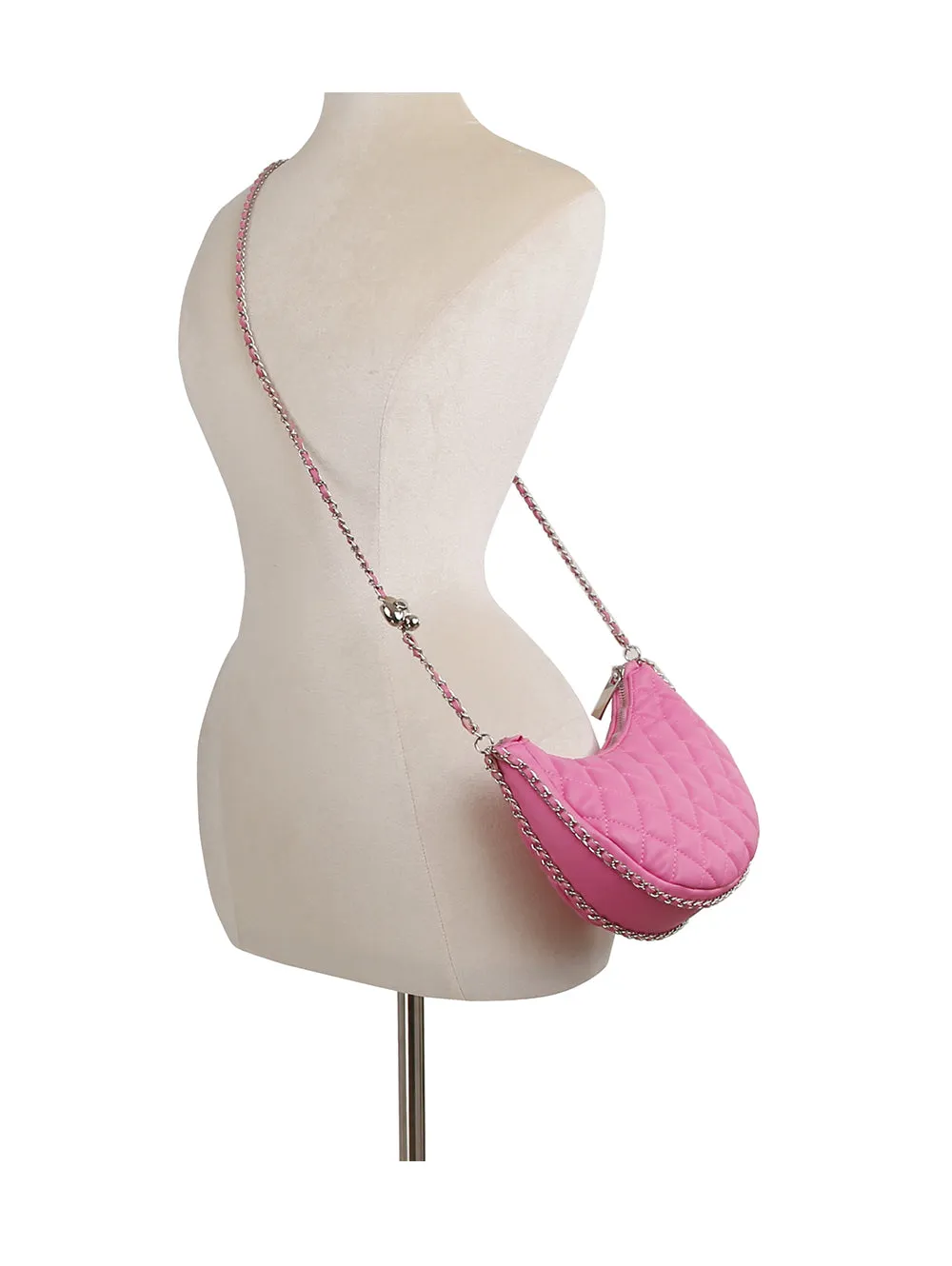Chain detail hobo crossbody bag