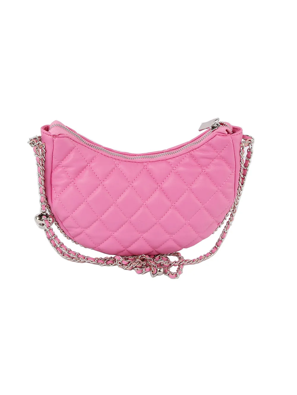 Chain detail hobo crossbody bag