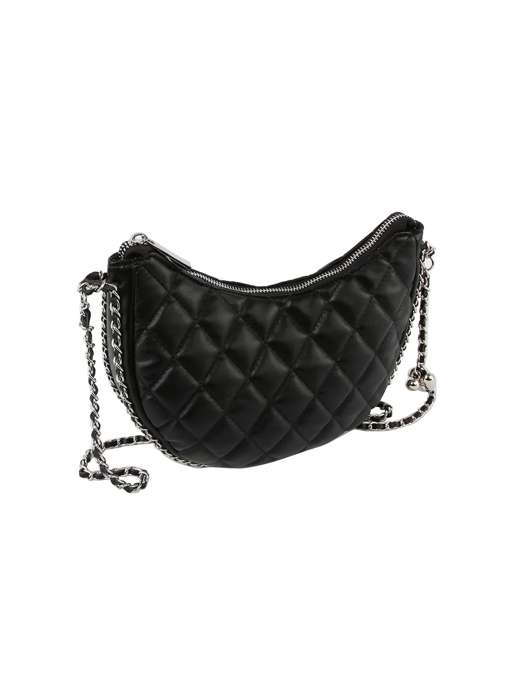 Chain detail hobo crossbody bag