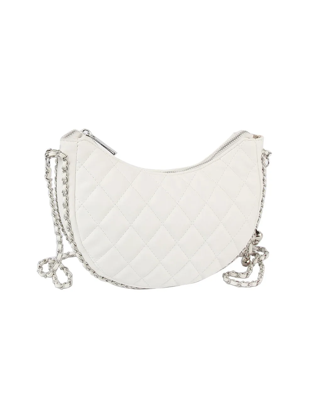 Chain detail hobo crossbody bag