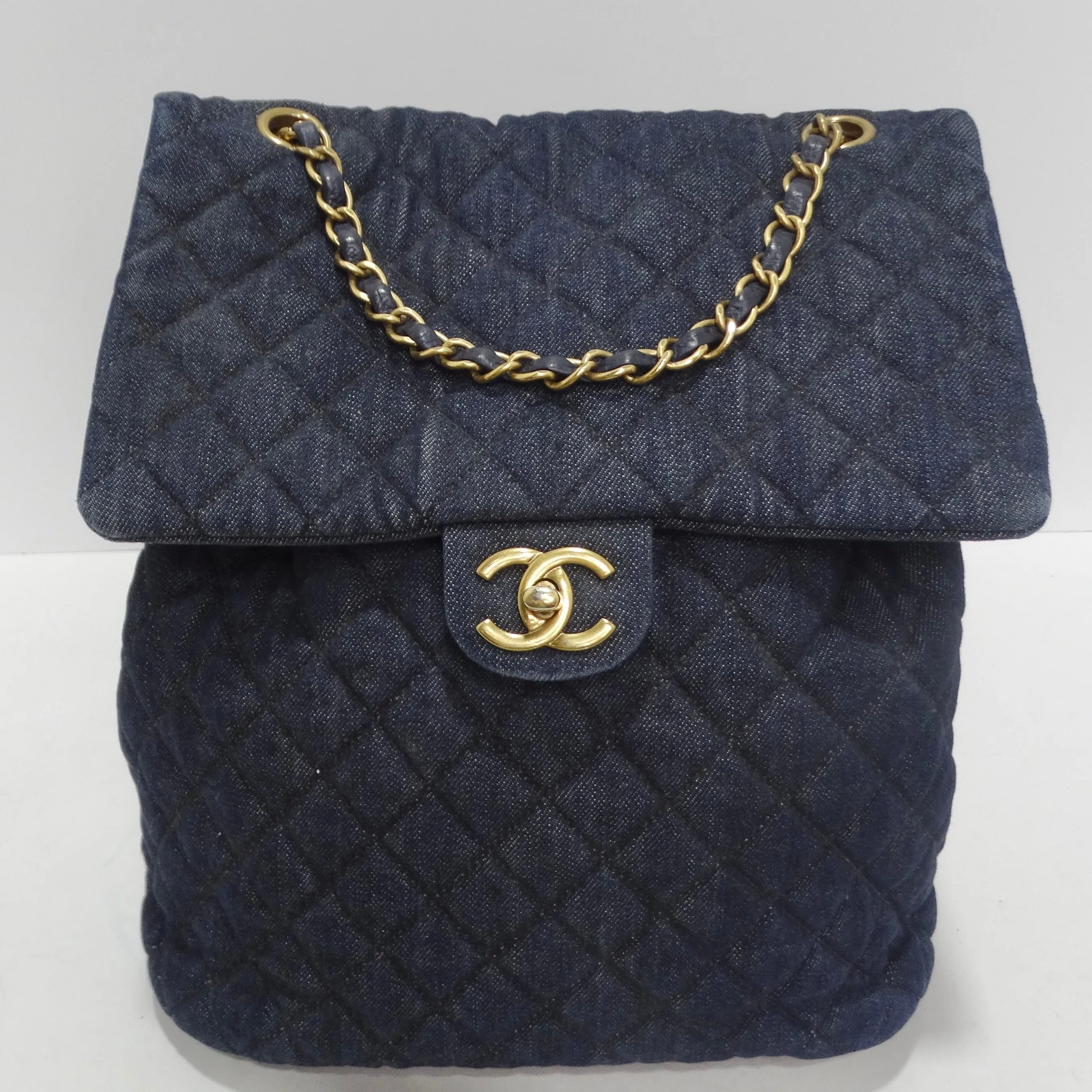 Chanel Urban Spirit Quilted Denim Backpack