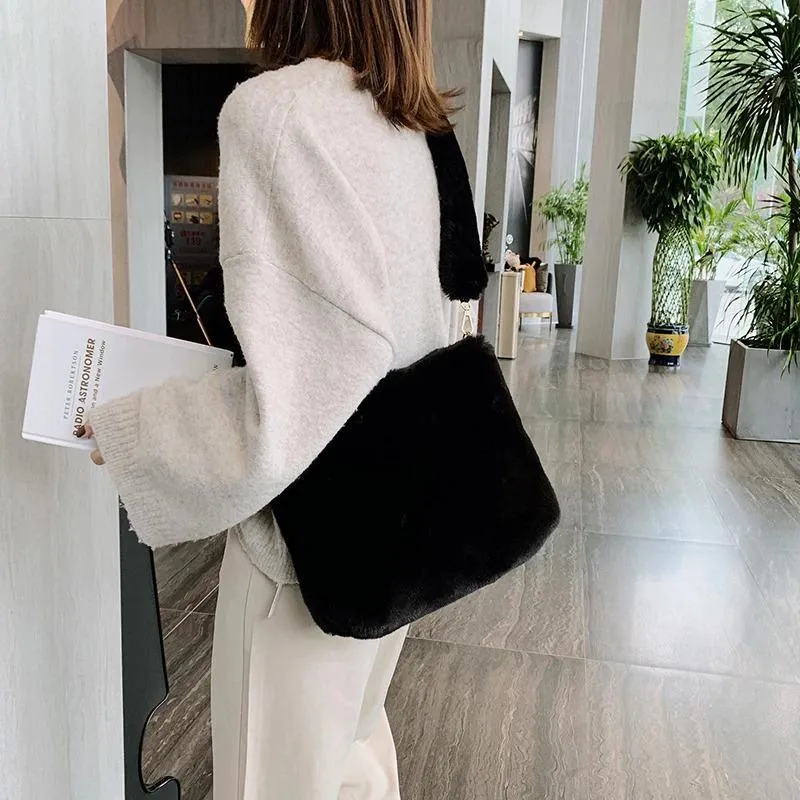 Chic Soft Plush Shoulder Bags
