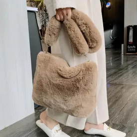 Chic Soft Plush Shoulder Bags