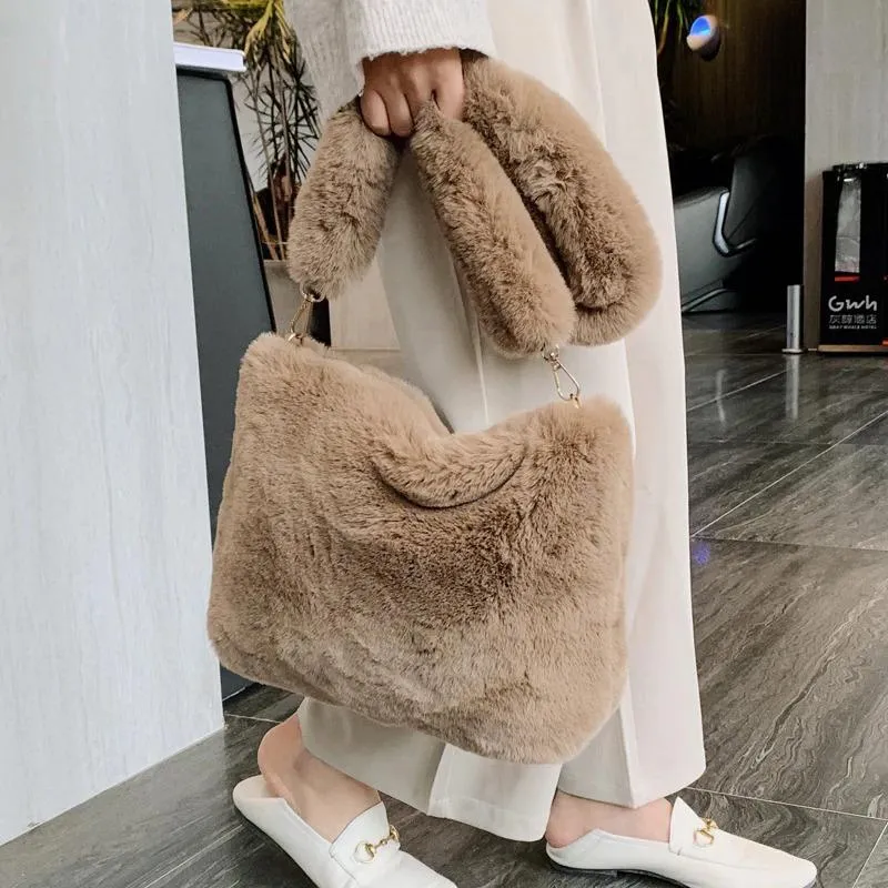 Chic Soft Plush Shoulder Bags