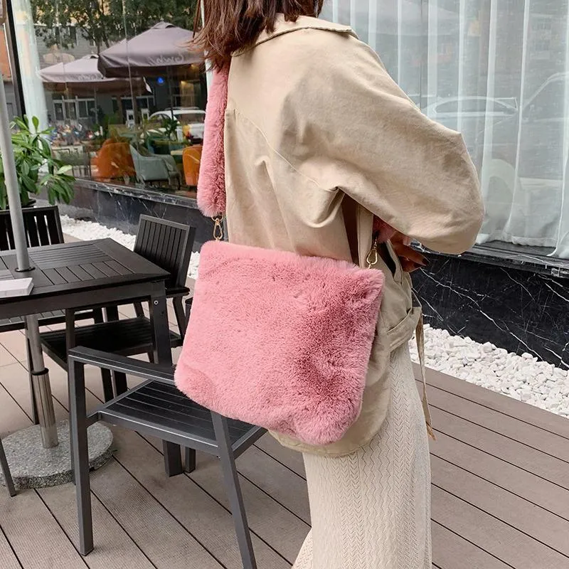 Chic Soft Plush Shoulder Bags