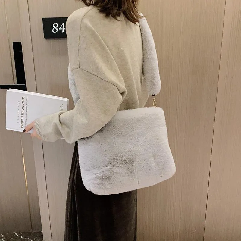 Chic Soft Plush Shoulder Bags