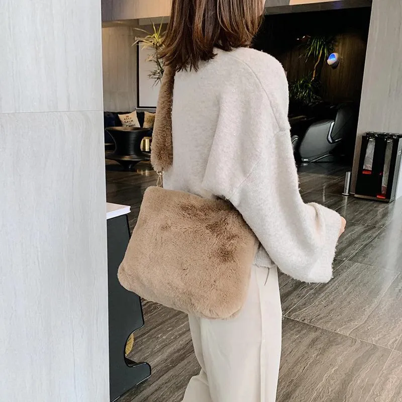 Chic Soft Plush Shoulder Bags