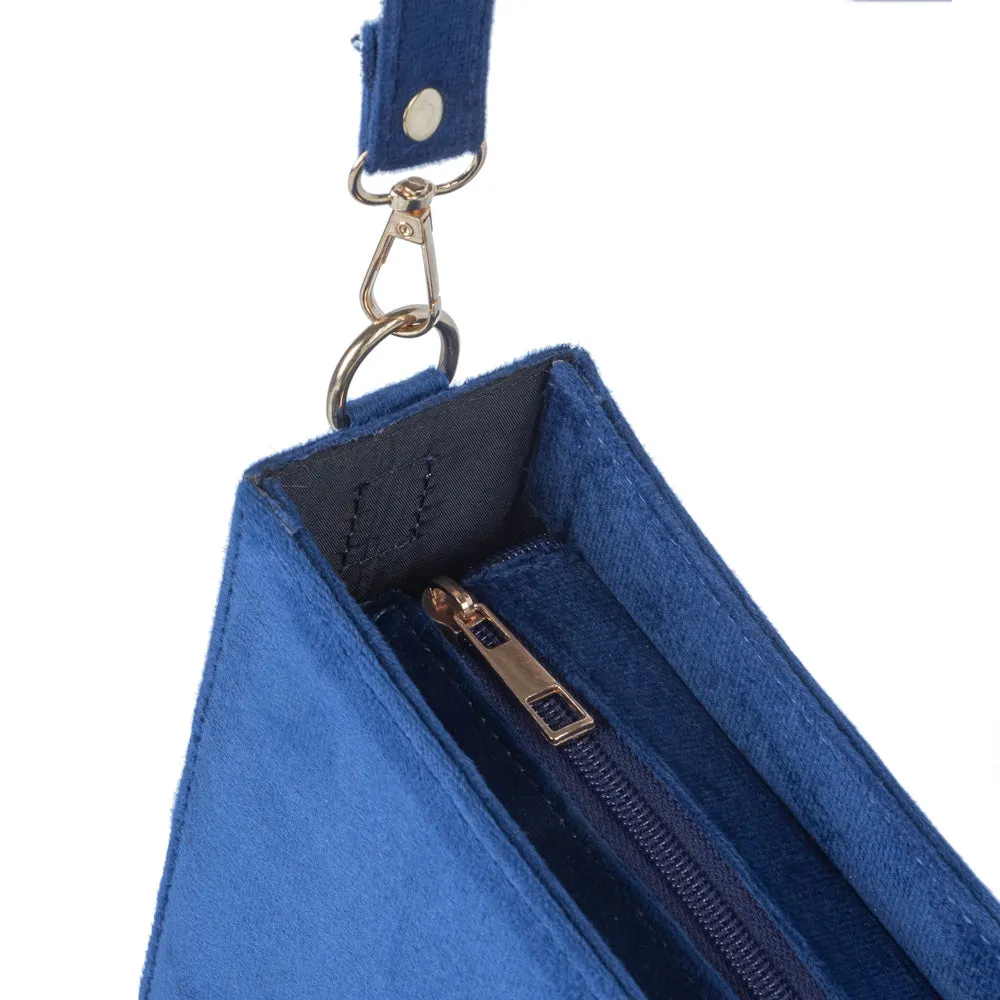 Classic Mini Royal Blue Velvet Tote Bag – Sustainable and Stylish Handbag