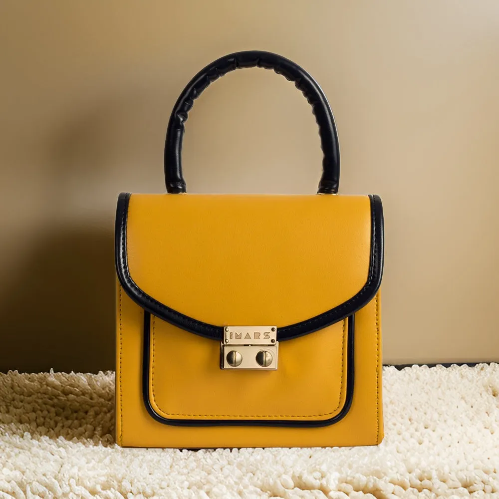 Classic Yellow Blue Handbag Perfect For Women & Girls