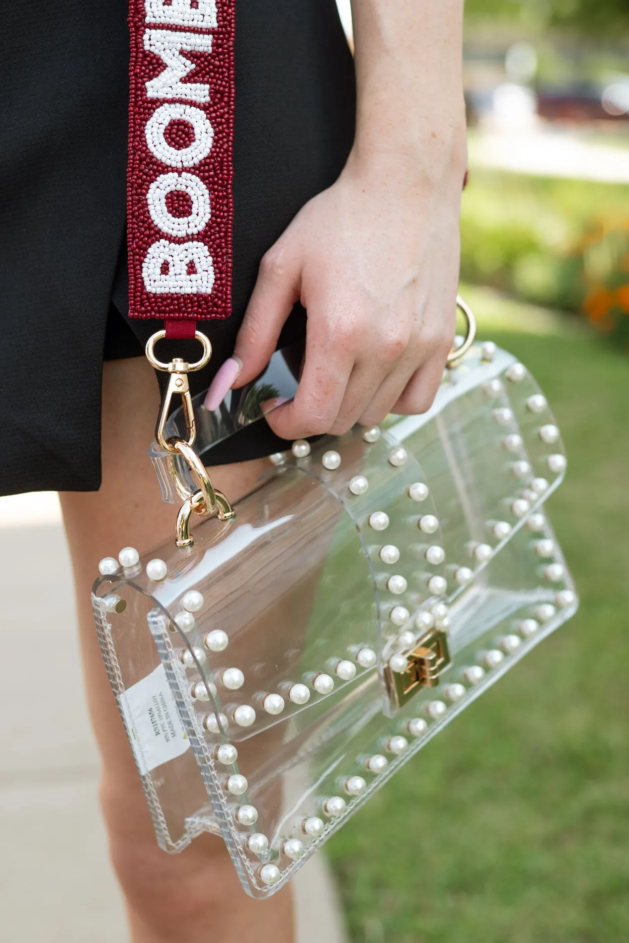 Clear Stadium Crossbody Bag - Pearl