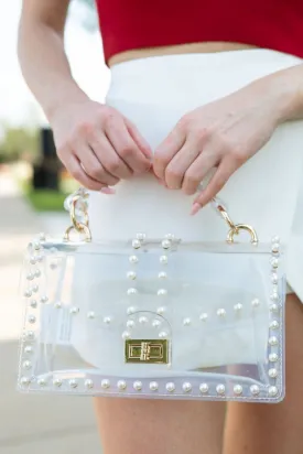 Clear Stadium Crossbody Bag - Pearl