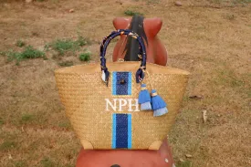 Customizable monogram straw bag