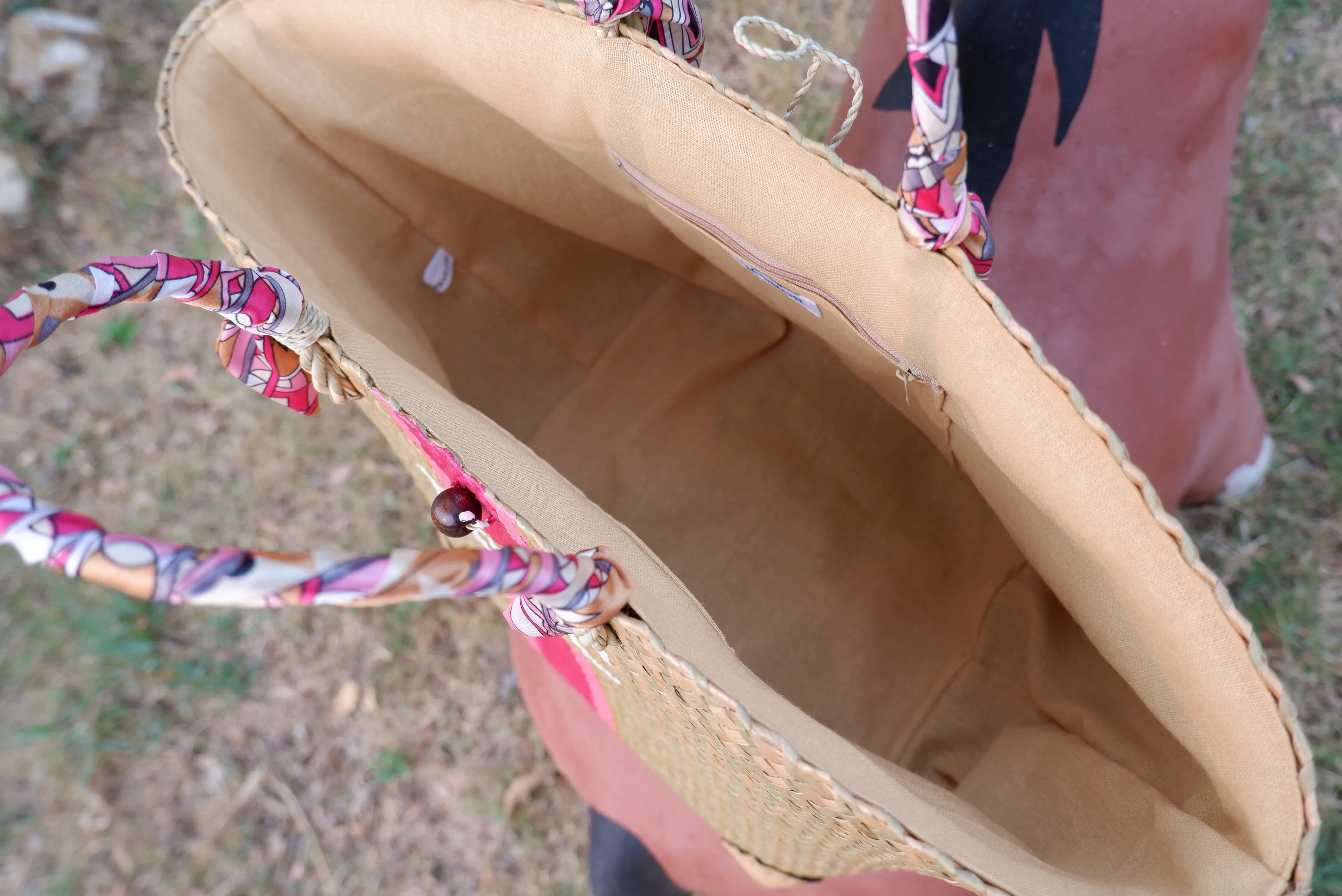 Customizable monogram straw bag