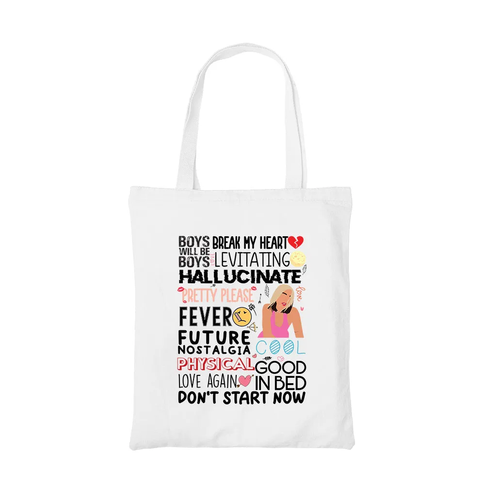 Dua Lipa Tote Bag - Dua's Discography