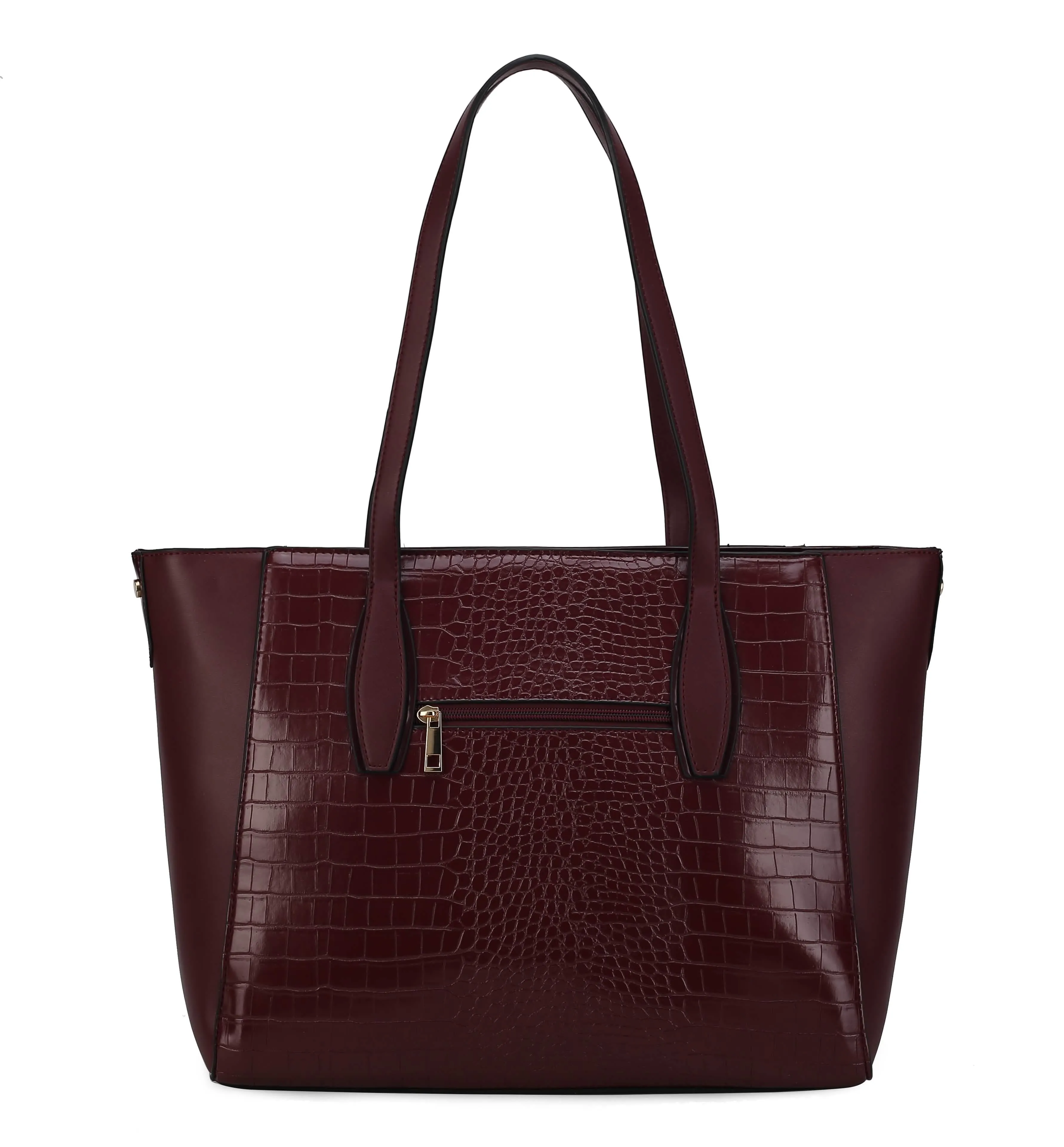 Elegant Crocodile-Embossed Handbag