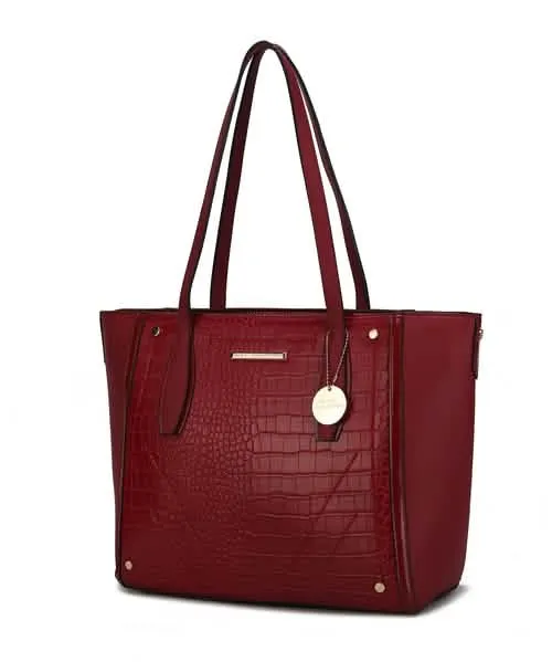 Elegant Crocodile-Embossed Handbag