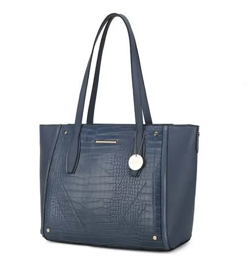 Elegant Crocodile-Embossed Handbag