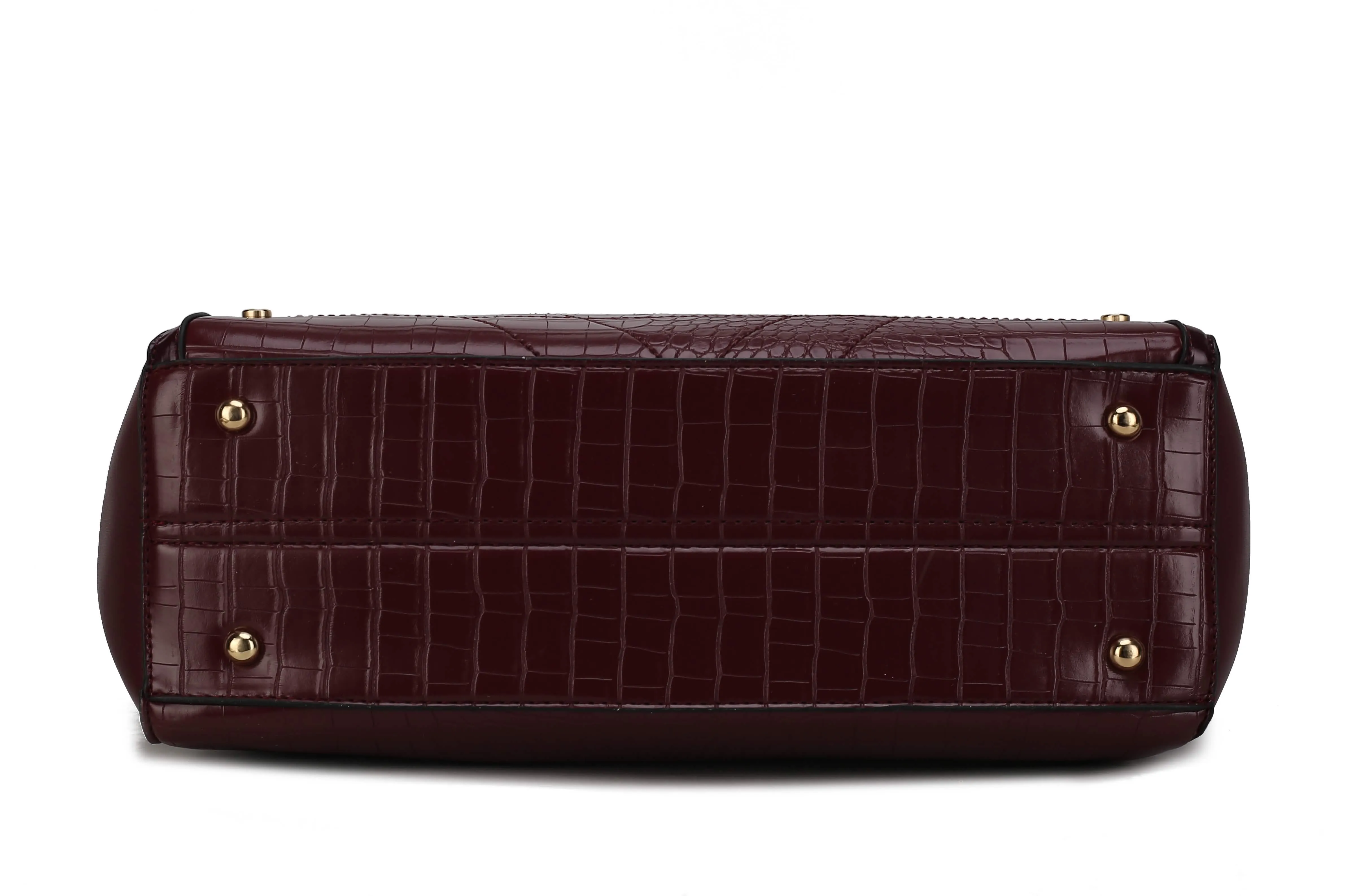 Elegant Crocodile-Embossed Handbag