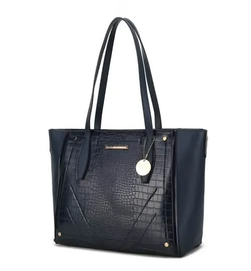 Elegant Crocodile-Embossed Handbag