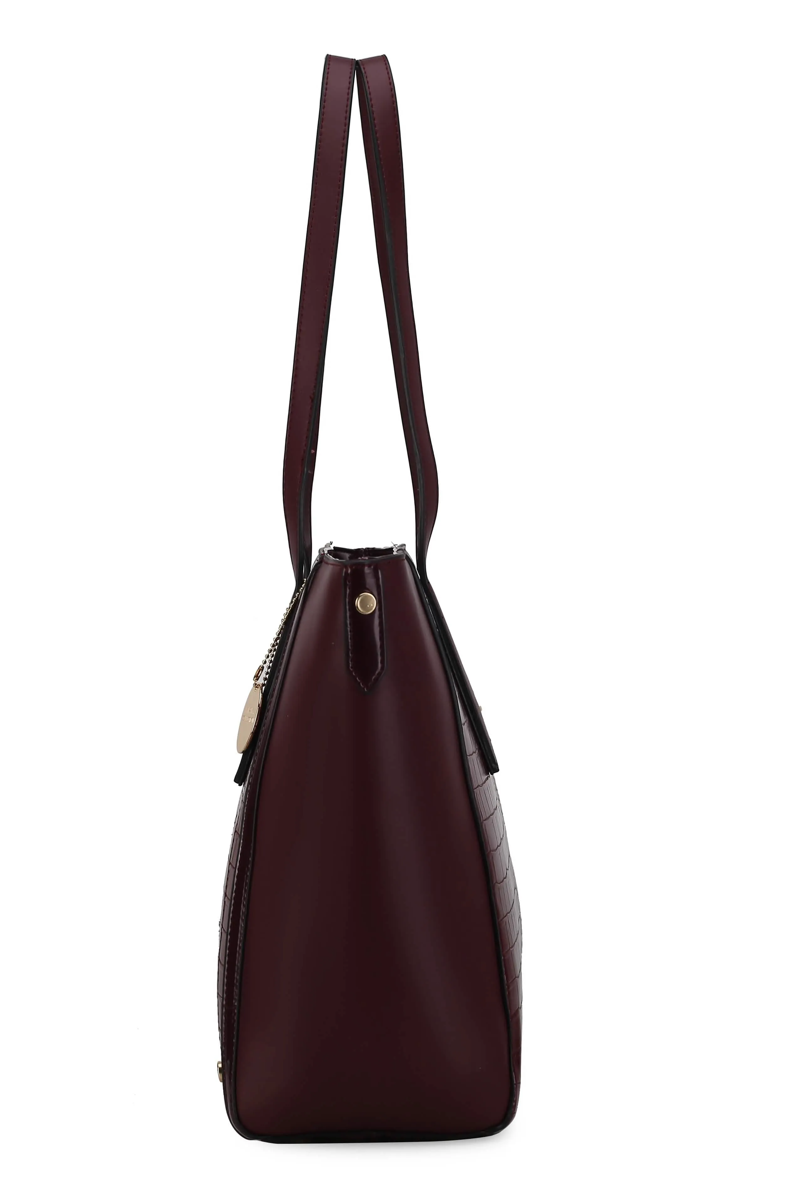 Elegant Crocodile-Embossed Handbag
