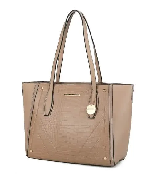 Elegant Crocodile-Embossed Handbag