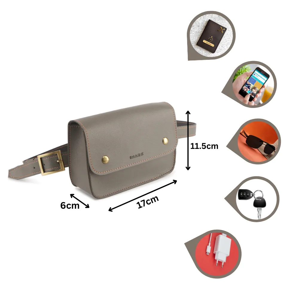 Elegant Grey Fanny Pack Perfect For Women & Girls