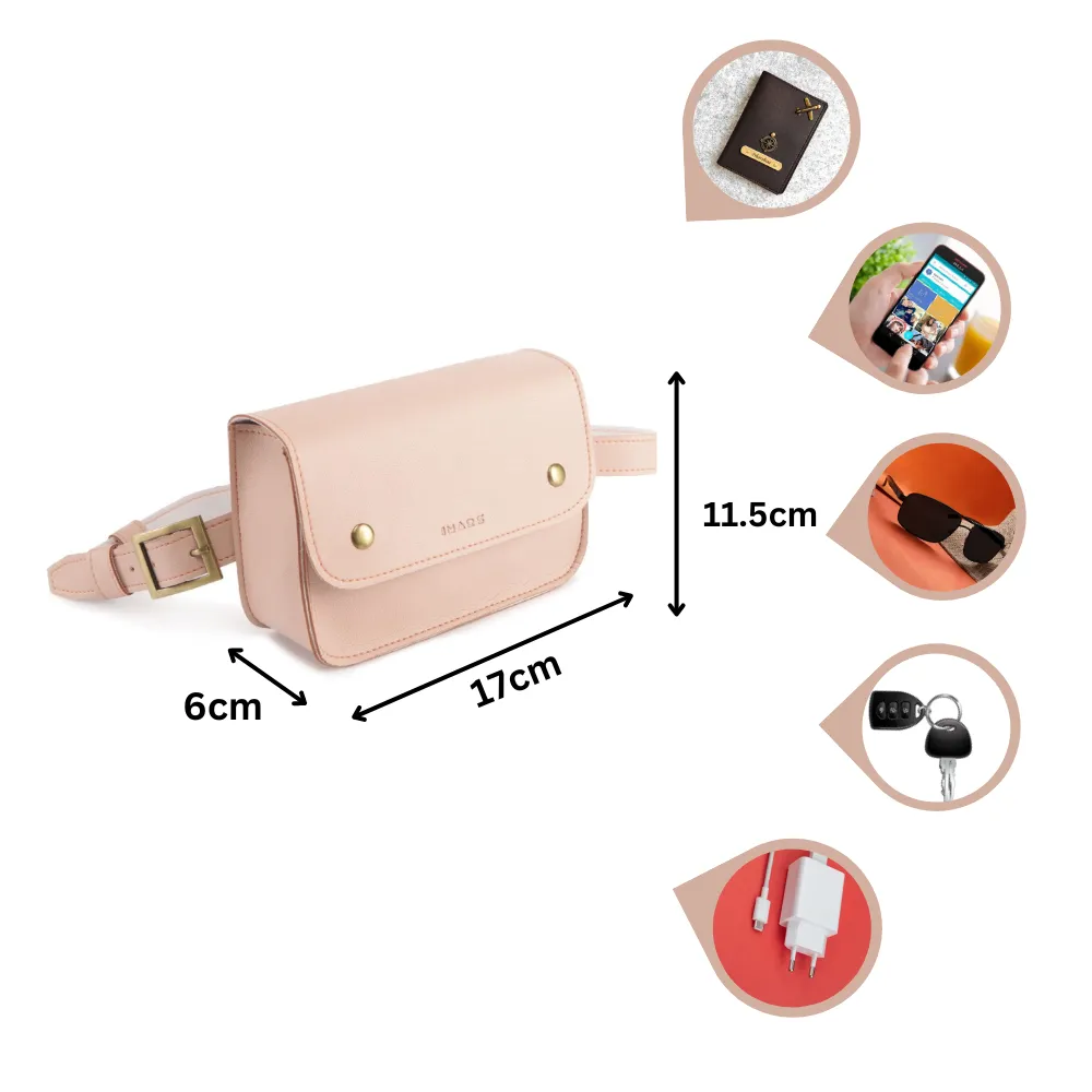 Elegant Light Pink Fanny Pack Perfect For Women & Girls