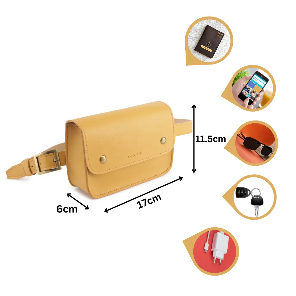 Elegant Yellow Fanny Pack Perfect For Women & Girls