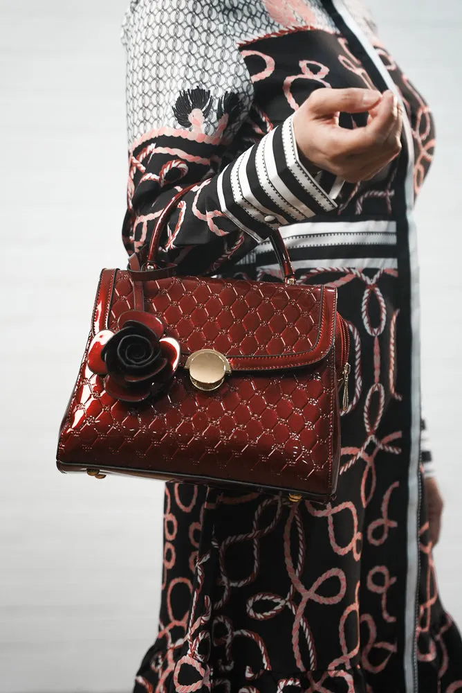 Embossed faux leather handbag | CAMELIA BAG