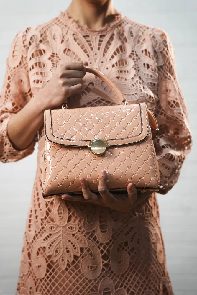 Embossed faux leather handbag | CAMELIA BAG