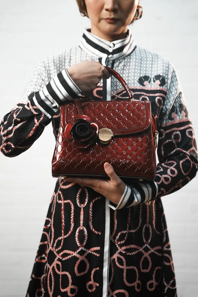 Embossed faux leather handbag | CAMELIA BAG