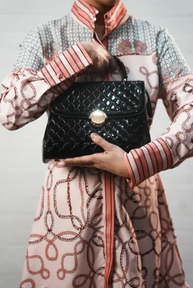 Embossed faux leather handbag | CAMELIA BAG