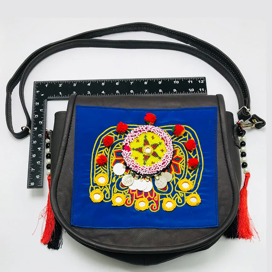 Ethnic Cross Bag Embellished With Laces