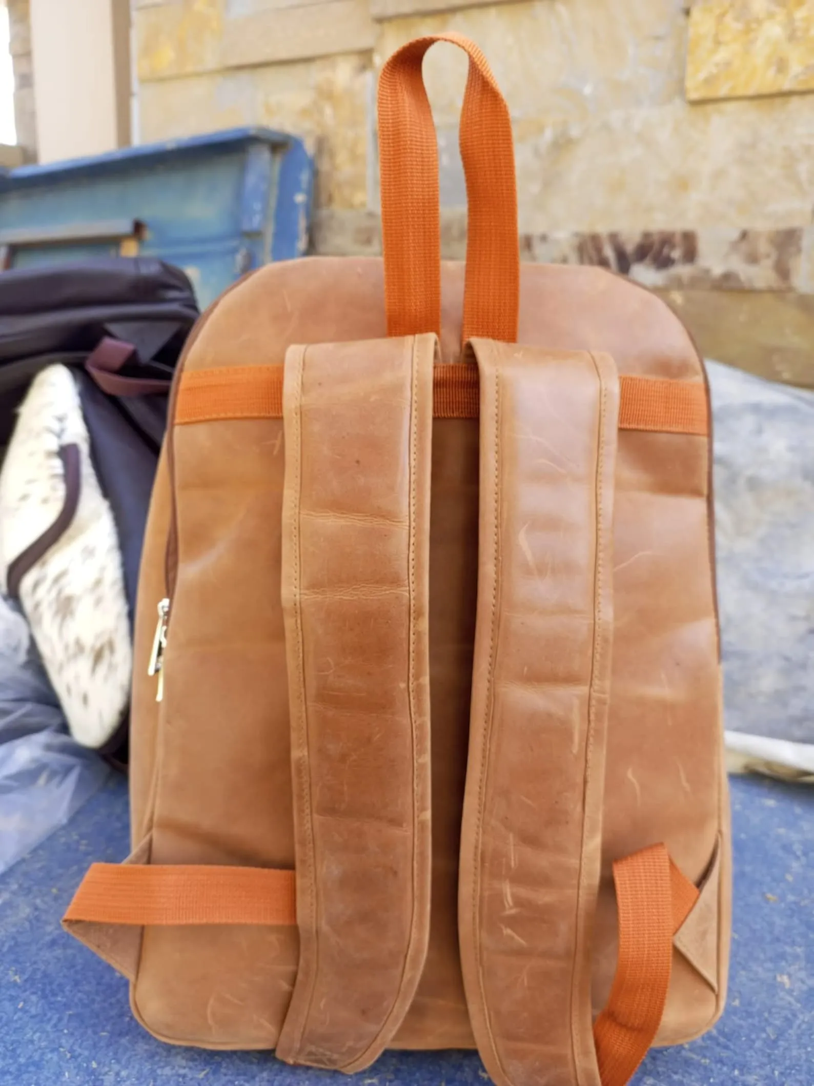 Exquisite Brown White Cowhide Backpack