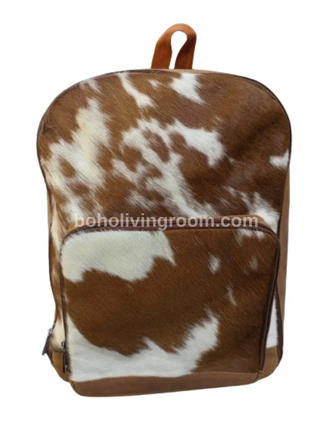 Exquisite Brown White Cowhide Backpack
