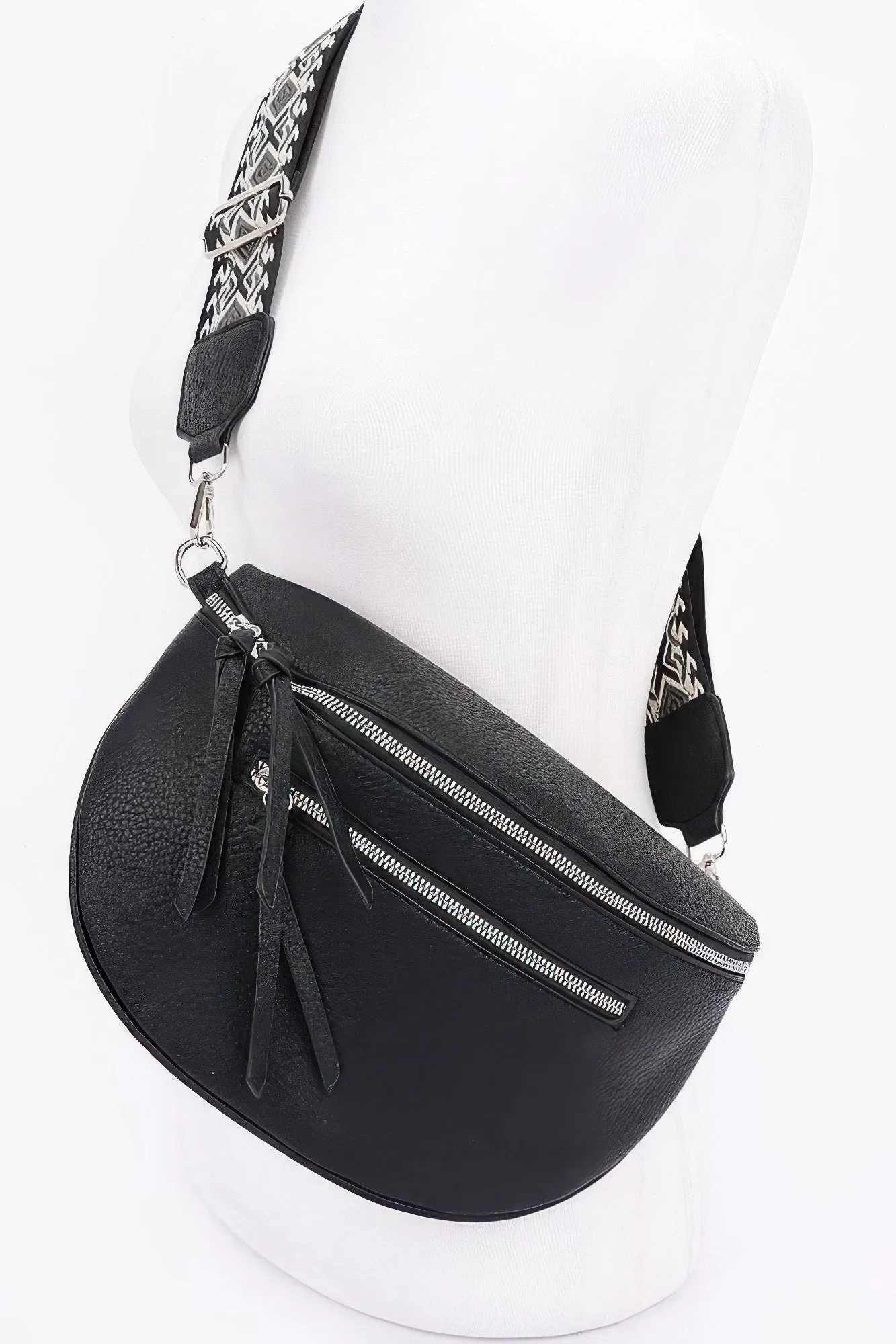 Faux Leather Crossbody Bag Belt