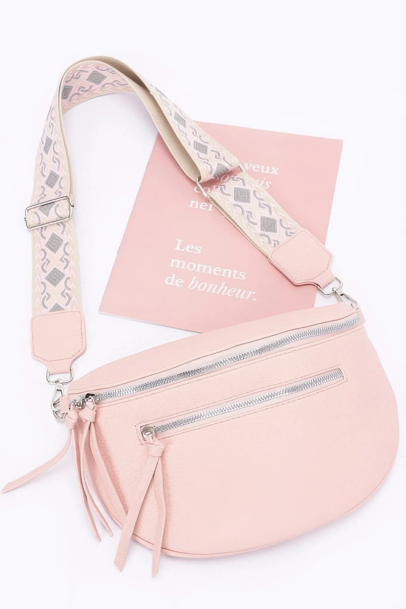 Faux Leather Crossbody Bag Belt