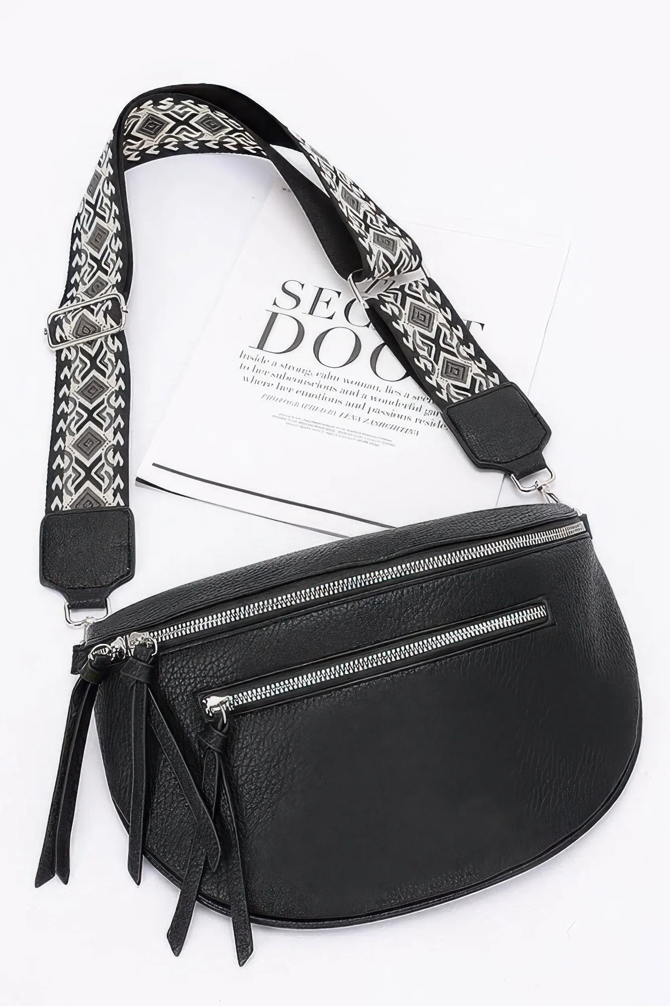 Faux Leather Crossbody Bag Belt